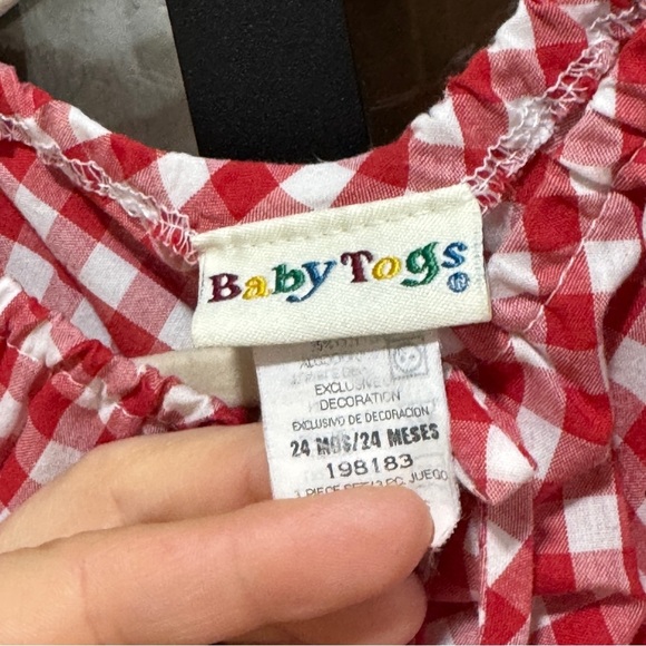 Vintage 2002 Ladybug top gingham toddler bow beaded embroidery baby girl dress - Picture 3 of 7